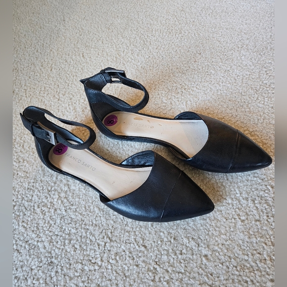 Franco Sarto Racer Flat D'Orsay Pointed Toe Shoe Women's Size 8.5 Black - Picture 1 of 10
